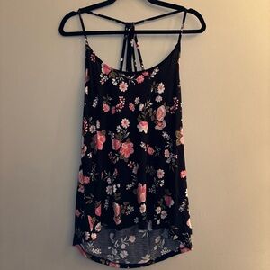 Lascana for VENUS Women’s Black Floral Tank Top Size L